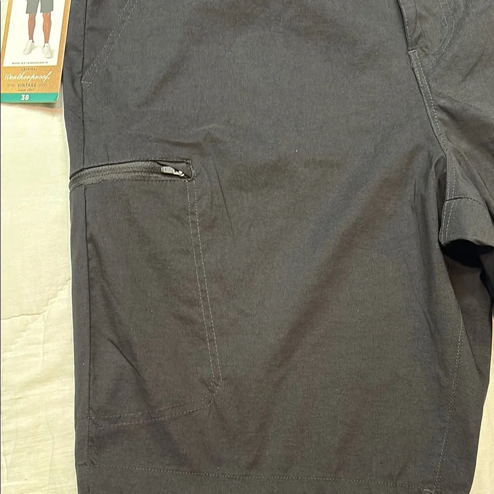 NWT Weatherproof Black Packable Hybrid Trail Shorts Quick Dry Stretch 10.5